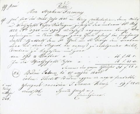 Az Országház utca 14-es számú házának 1846-1848-as számadás könyve, Ferenczy István adásvételi szerződésével  Budapest, 1846 