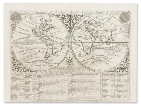Chatelain, Henri: Mapmonde ou Description Genrale Du Globe Terrestre 1719 Amsterdam 