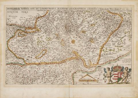 Zündt, Matthias: Magyarország rézmetszetű térképe 1578 Antwerpen 