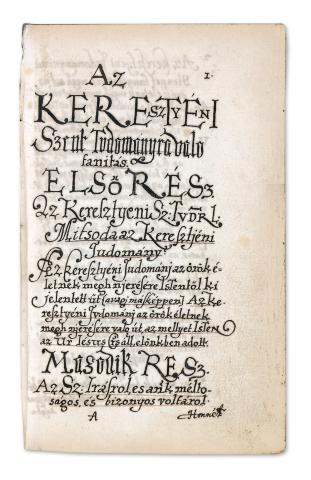 Ajtai István: Az Keresztyéni Szent Tudományra valo tanitás 1687  