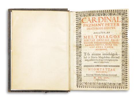 Pázmány Péter: Cardinal Pazmany Peter imadsagos könyve. ...  Beczben, 1665. Eözvegy Rikesin Susanna bötüivel. 