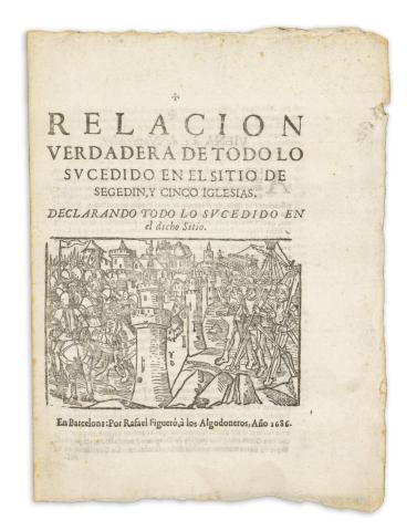 Relacion verdadera de todo lo sucedido en el sitio de Segedin, y Cinco Iglesias 1686 Barcelona 