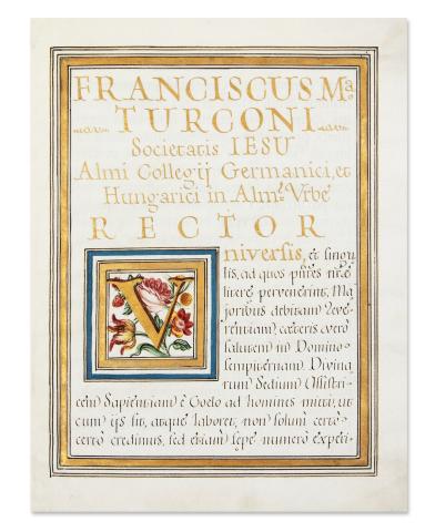 Francesco Maria Turconi SJ rektor oklevele 1764  