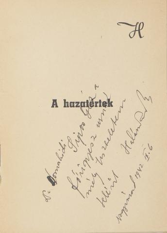 Halász Antal: A Hazatértek. A bukovinai magyarok kétszáz esztendeje 1941 Nagyvárad 