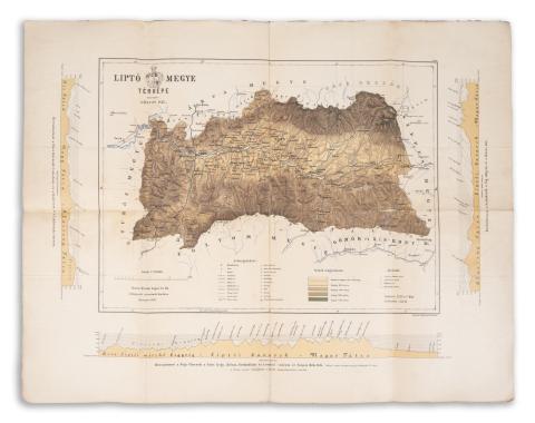 Gönczy Pál - Kogutowicz Manó: Liptó vármegye térképe  Bp. 1886. Posner Károly Lajos és Fia. 