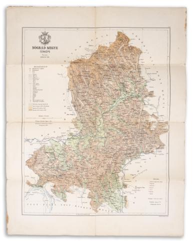 Gönczy Pál - Kogutowicz Manó: Nógrád vármegye térképe  Bp. 1886. Posner Károly Lajos és Fia. 