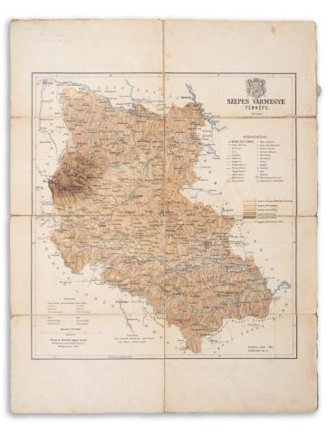Gönczy Pál - Kogutowicz Manó: Szepes vármegye térképe  Bp. 1894. Posner Károly Lajos és fia. 
