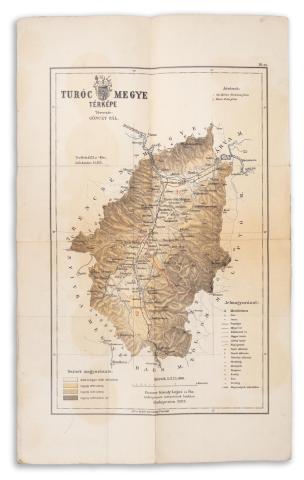 Gönczy Pál - Kogutowicz Manó: Turóc vármegye térképe  Budapesten, 1889. Posner Károly Lajos és Fia térképészeti műintézetében. 