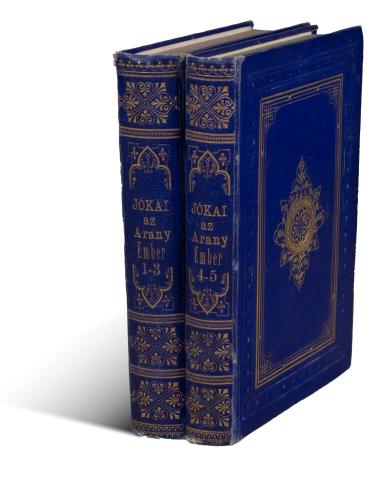 Jókai Mór : Az arany ember. Regény öt kötetben. [Kettőbe kötve]  Pest, Athenaeum, 1872 