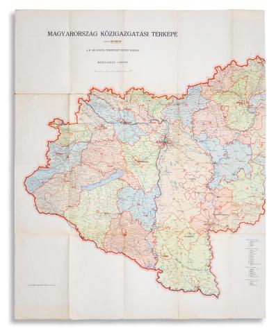 Magyarország közigazgatási térképe. 1943. 1943 Budapest, Honvéd Térképészeti Int. 