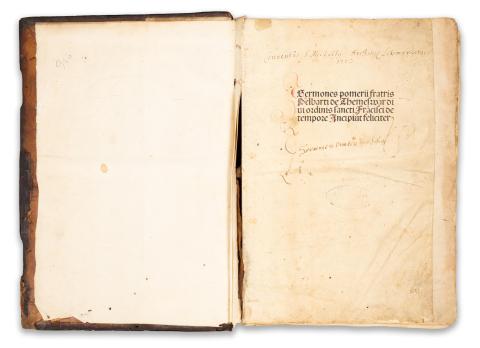 Pelbartus de Temesvár: Sermones pomerii fratris -- divi ordinis sancti Fra[n]cisci de tempore  Hagenaw, 1500. viij. kal. Marcij [február 22.] Heinrich Gran, pro Johanne Rynman.  