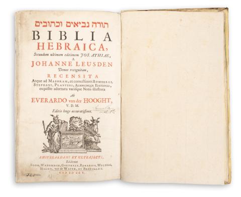 Biblia Hebraica Secundum ultimam editionem Jos. Athiae, A Johanne Leusden Denuo recognitam, Recensita Atque ad Masoram, et correctiores Bombergi, Stephani, Plantini, Aliorumque Editiones, exquisite … 1705 Amstelaedami et Ultrajecti, Boom-Waesberge-Goethals 