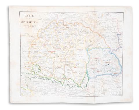 Karte des Königreich's Ungarn  28000 Meissen, 1850. F. W. Goedsche. 
