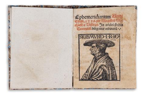 Magister Michaele a Wislicza [Michał z Wiślicy]: Ephemeridiarium Anni Christi 1536 per -- in celebri studio Cracovien diligenter ordinatu.  Cracovie, 1536. per Mathiam Scharffenberg [Maciej Szarffenberg] 