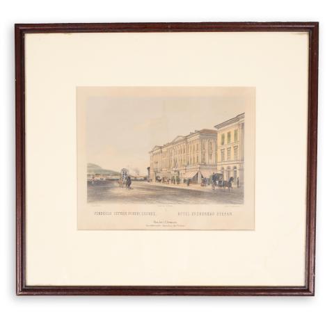 Alt, Rudolf – Sandmann, Franz: Vendéglő István főherczeghez – Hotel Erz­herzog Stefan 1853 Wien, L. T. Neumann 