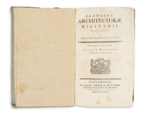 Izzo, Joanne Baptista: Elementa architecturæ militaris. Tom I. De arte muniendi. (Teljes, több nem jelent meg).  Vindobonæ, 1765, typis Joan. Thomæ de Trattnern. 