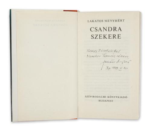 Lakatos Menyhért : Csandra szekere  Budapest, 1981, Szépirodalmi Könyvkiadó 