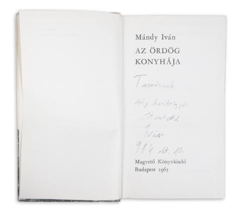 Mándy Iván : Az ördög konyhája  Budapest, 1965, Magvető Könyvkiadó 