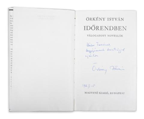 Örkény István : Időrendben  Budapest, 1971, Magvető Kiadó 