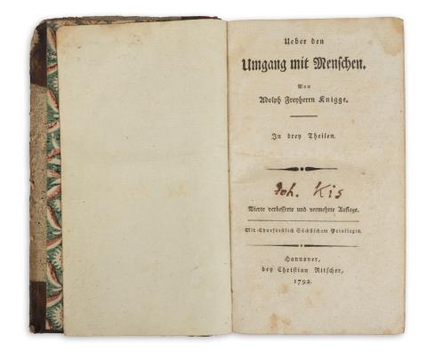Knigge, Adolf Freiherr: Über den Umgang mit Menschen. 1-3. theil [egybekötve]  Hannover, 1792, Christian Ritscher 