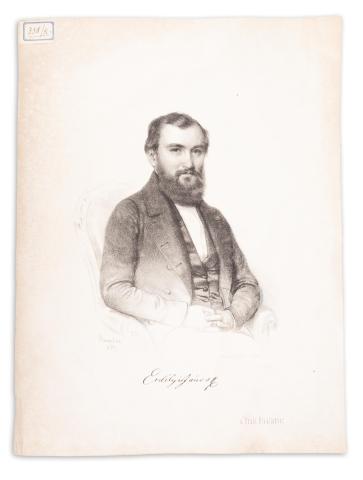 Erdélyi János költő kőnyomatú portréja Barabás Miklós után  ca. 1845 