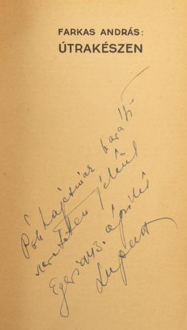 Farkas András: Útrakészen  [Eger, 1943, Intze-Trak Gyula, Egri ny.] 
