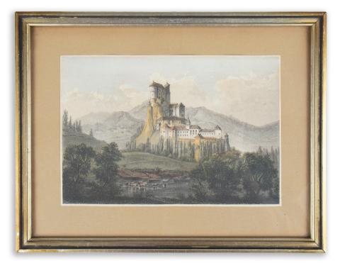 Árva várának látképe: Rohbock, Ludwig - Hablitschek, Franz: Árva - Schloss Arva  Darmstadt, 1856, Druck & Verlag von Gustav Georg Lange 
