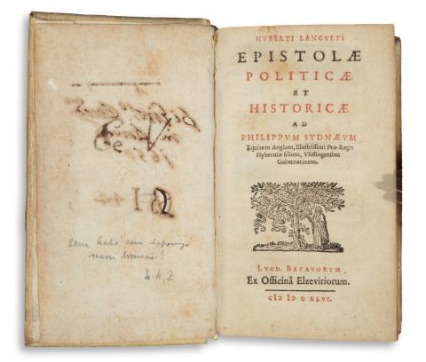 Languet, Hubert: Huberti langueti epistolae politicae et historicae ad Philippum Sydnaeum.   Lugduni Batavorum, 1646. ex Officina Elzevirorum 