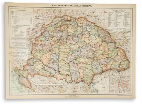 A magyar korona országainak összerakható térképe.  Nagyszeben, 1906, Neuzil Ferenc 