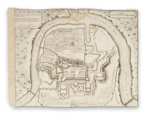 Fer, Nicolas de: Plan de Belgrade Comme il étoit lors que les Imperiaux en ont Formé le siege sous les Ordes du Prince Eugenne, au Mois de juin 1717...  1717. 