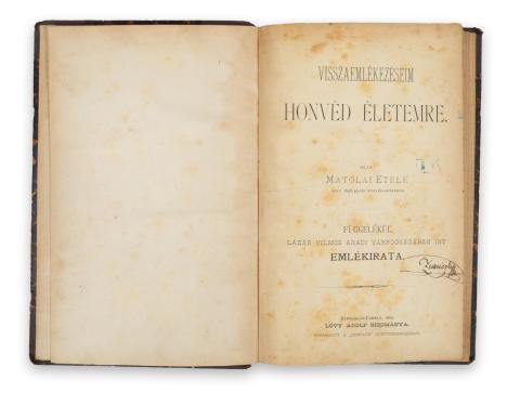 Matolai Etele: Visszaemlékezéseim honvéd életemre. Függelékül Lázár Vilmos aradi várfogságában írt emlékirata.   Sátoralja-Ujhely, 1883. Lővy Adolf- Zemplén kny. 