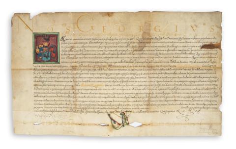 II. Rákóczi György címereslevele [Védett tétel] 1649 Kolozsvár 
