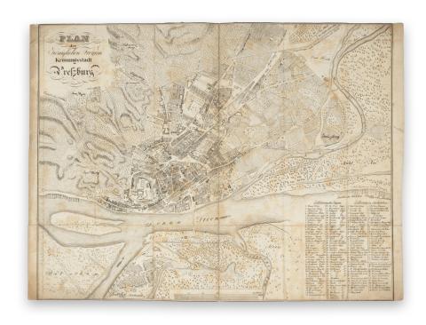Plan der Königlichen Frey und Krönungsstadt Pressburg  Pressburg, [1840.] C. F. Wigand. 
