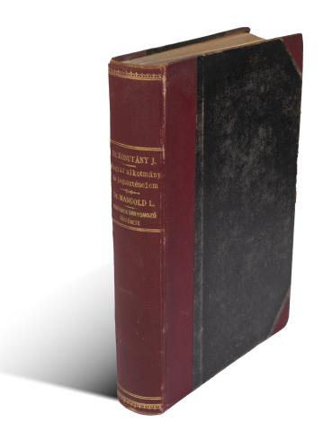 Kosutány Ignácz :  A magyar alkotmány és jogtörténelem tankönyve. I. köt. [unicus]  Budapest, 1895, Athenaeum  