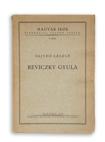 Vajthó László: Reviczky Gyula  Budapest, 1939, Kmeny 