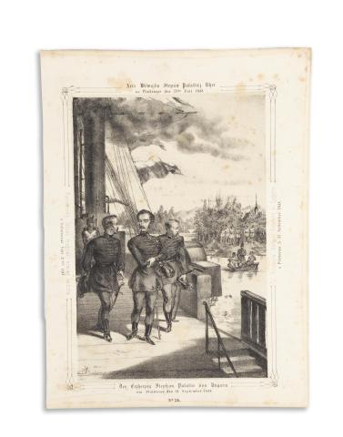 Katzler, Vinzenz : Föherczeg István magyar-ország nádora a’ balatonnál Sept. 21-kén 1848. / Der Erzherzog Stephan Palatin von Ungarn am Plattensee den 21. September 1848.   [Wien, 1850. Benko] 
