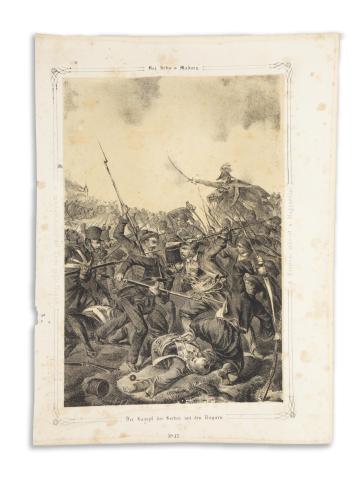 Katzler, Vinzenz : A Szerbiai ütközet a’ Magyarolal. / Der Kampf der Serben mit den Ungarn.   [Wien, 1850. Benko] 