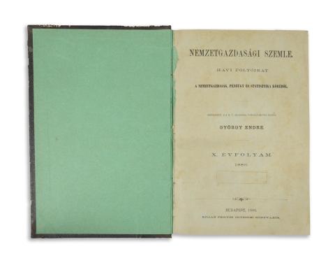 Nemzetgazdasági Szemle. A nemzetgazdaság, pénzügy és statisztika köréből. 1886. X. évf. I-X. füzet [teljes]  Budapest, 1886, Kilián Frigyes [Athenaeum] 