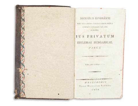 Szvorényi [Mihály] Michaelis: Ius privatum ecclesiae Hungaricea. Pars I-III. [egybekötve]  Weszprimii, 1804-1805. Typis Michaelis Sammer. 