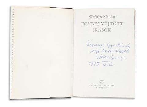 Weöres Sándor : Egybegyűjtött írások. I-II. kötet   Budapest, 1975. Magvető Kiadó [Kossuth ny.] 