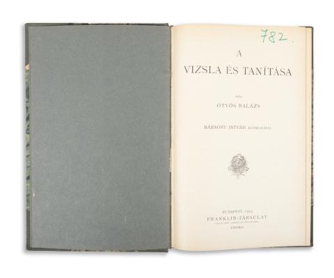 Ötvös Balázs: A vizsla és tanítása. Bársony István előszavával.  Budapest, 1924, Franklin T. 