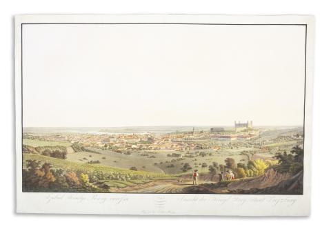 Pozsony látképe: Szabad Király Posony várossa. Ansicht der Königl: Frey-Stadt Preszburg.  Pressburg, 1817. N. Meidinger. 