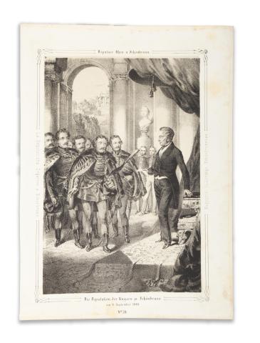 Katzler, Vinzenz: Magyarok küldöttsége Schönbrunnban / Die Deputation der Unngern in Schönbrunn am 9. September 1848  [Wien, 1850. Benko] 