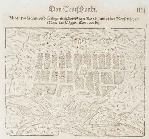 Győr látképe  Basel, 1628, Henricpetri 