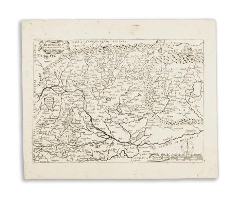 Valle, Bernardin:  Di Hungaria et Transilvania Tavola Novissima Franco for.  Padova, 1713 