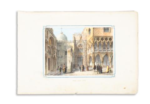 Zanotto, Francesco - Rebellato, Giuseppe: Porta Della Carta [Venezia] Színes lithográfia  Venezia, 1856, Lit. Giovanni Brizeghel Mercerie dell'Orologio 