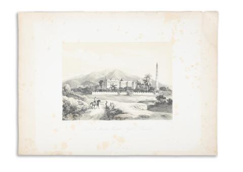 Waldemar, Wilhelm Friedrich - Bellermann, Ferdinand: Haus des Ministers Martabar Singh in Katmandu  Berlin, 1853, Königl. Lith. Institute zu Berlin 