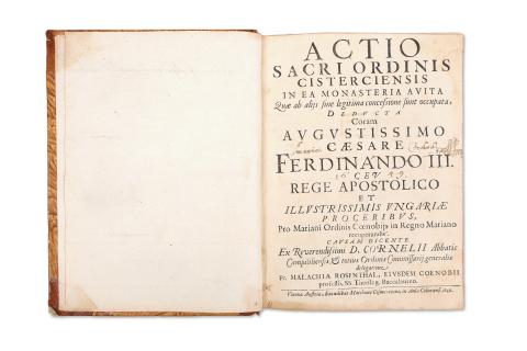 Rosenthal, Malachia[s]: Actio Sacri Ordinis Cisterciensis in ea monasteria avita, ...  Viennae Austriae, 1649. Matthaeus Cosmerovius 