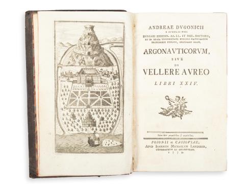 [Dugonics András] Andreae Dugonicii: Argonauticorum, sive de vellere auero libri XXIV.  Posonii et Cassoviae, [Pozsony, Kassa], 1778. Apud Ioannem Michaelem Landerer, typographum et bibliopolam 