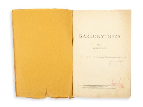 Futó Jenő, Dr. : Gárdonyi Géza   Hódmezővásárhely, 1930. Erdei Sándor 